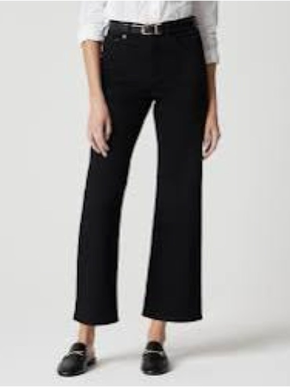 NWT J.Crew Factory Black Curvy Wide-Leg Cropped Jeans Size 27 All-Day Stretch